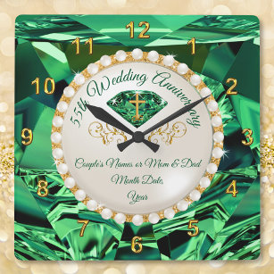 Reloj Cuadrado Esmeralda CRISTIANA, regalo de 55 años