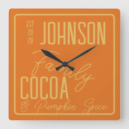 Reloj Cuadrado Espacio de calabaza de la cocina de la familia oto
