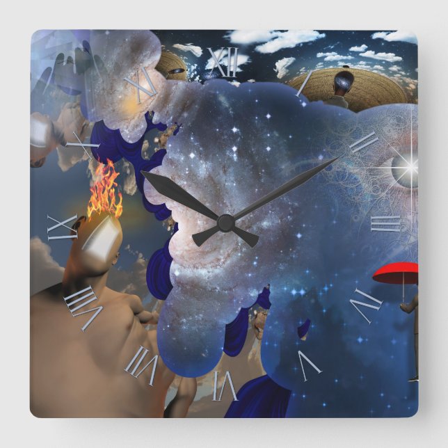 Reloj Cuadrado Espacio interior (Anverso)