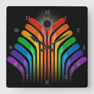 Reloj Cuadrado Espectro de palo de hockey