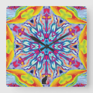 Reloj Cuadrado Espejo caleidoscopio