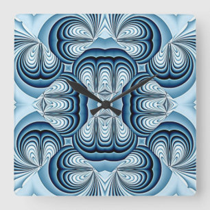 Reloj Cuadrado Espejos abstractos azules