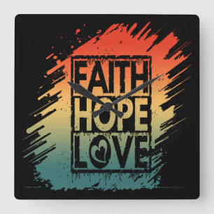 RELOJ CUADRADO ESPERANZA DE FE AMOR INSPIRADOR VERSO MOTIVACIONAL