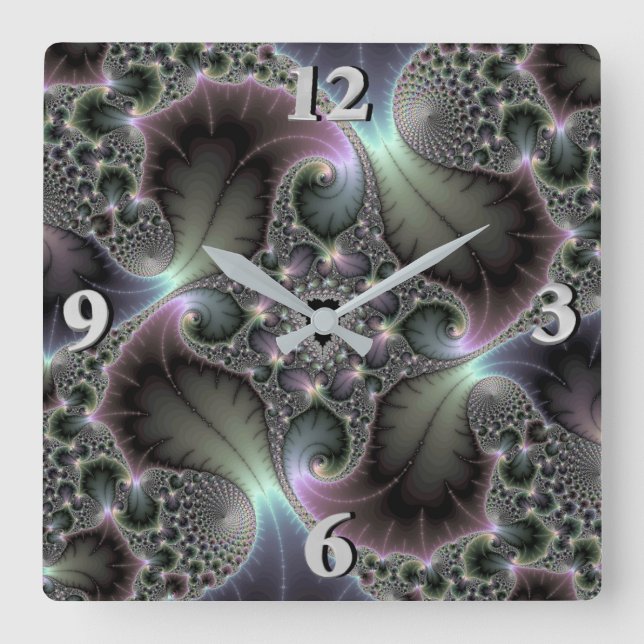 Reloj Cuadrado Espiral precioso (Anverso)