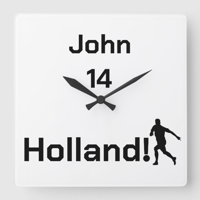 Reloj Cuadrado Espíritu Atlético de Fútbol Personalizado de Holan (Anverso)