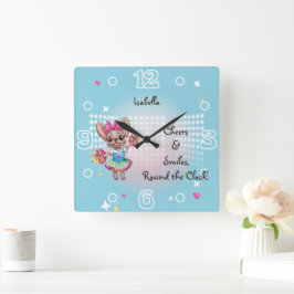 Reloj Cuadrado Espiritu de escuela apasionante y colorida