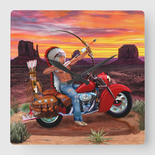 Reloj Cuadrado Espíritu indio para siempre (Anverso)