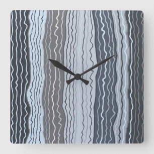 Reloj Cuadrado Esquiggles modernos de 5 rejas de pared