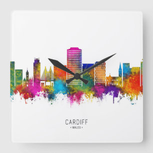 Reloj Cuadrado Esquina de Cardiff Wales