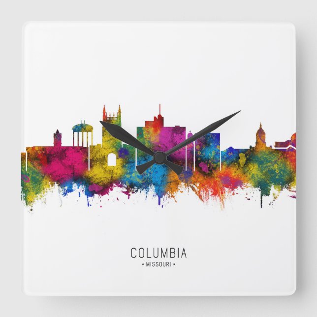 Reloj Cuadrado Esquina de Columbia Missouri (Anverso)