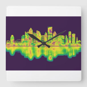 Reloj Cuadrado Esquina de Pittsburgh Pennsylvania