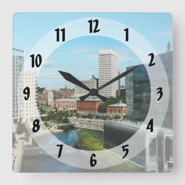 Reloj Cuadrado Esquina de Providence RI (Anverso)