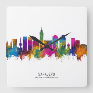 Reloj Cuadrado Esquina de Sarajevo Bosnia y Herzegovina