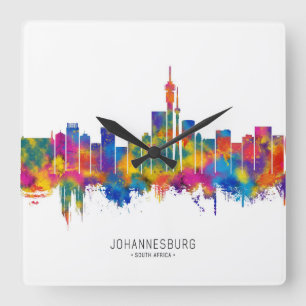 Reloj Cuadrado Esquina de Sudáfrica de Johannesburgo
