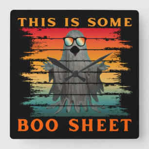 Reloj Cuadrado Esta es alguna hoja de boo divertida fantasma de H