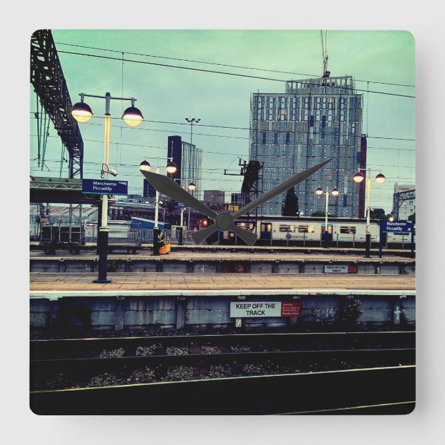 Reloj Cuadrado Estación de Manchester, con vista (Anverso)