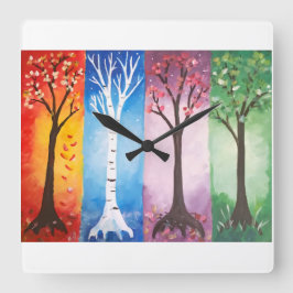 Reloj Cuadrado Estaciones