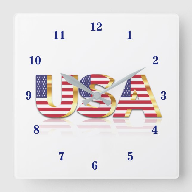 Reloj Cuadrado Estados Unidos - Estados Unidos - Bandera - Patrió (Anverso)
