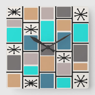 Reloj Cuadrado Estallidos de Rectángulos de la Edad Atómica de lo