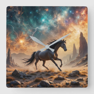 Reloj Cuadrado Estallión del desierto salvaje Stallion Nebula rel