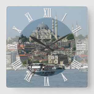 Reloj Cuadrado Estambul, Sultan Ahmed, barcos, Turquía