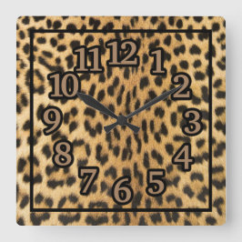 Reloj Cuadrado Estampa de animal gato grande guepardo