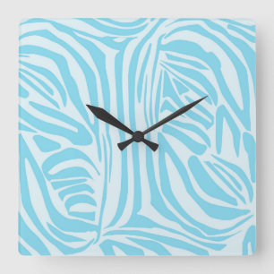 Reloj Cuadrado Estampado de cebra azul y blanco en negrita