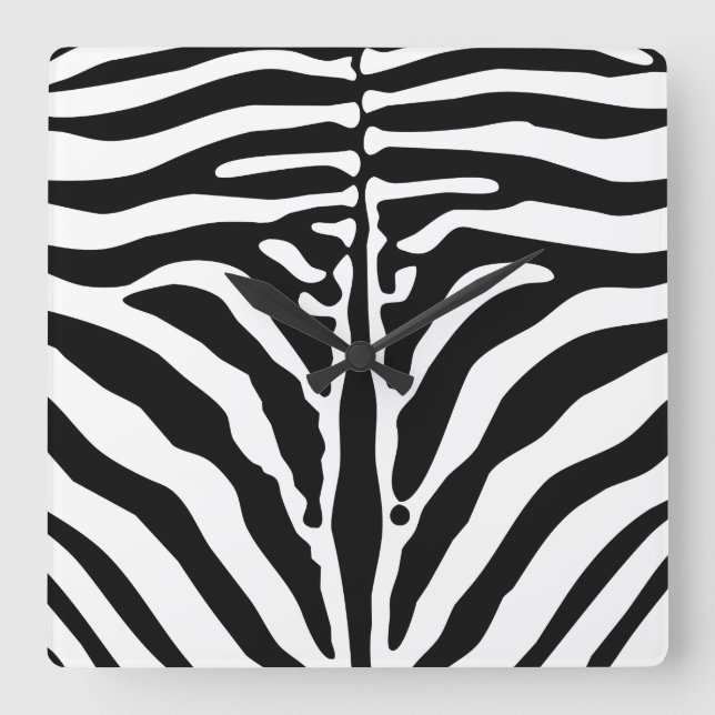 Reloj Cuadrado Estampado de zebra (Anverso)