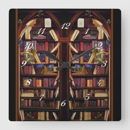 Reloj Cuadrado Estanterías de Nook para Libros