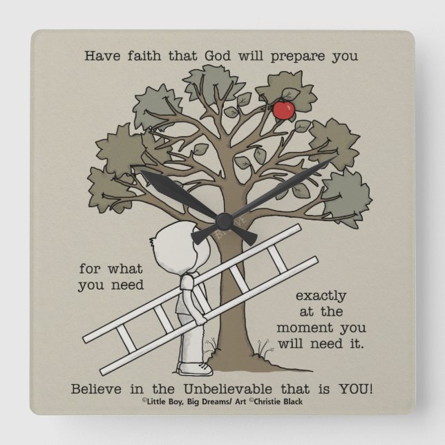 Reloj Cuadrado Estar preparado (Anverso)