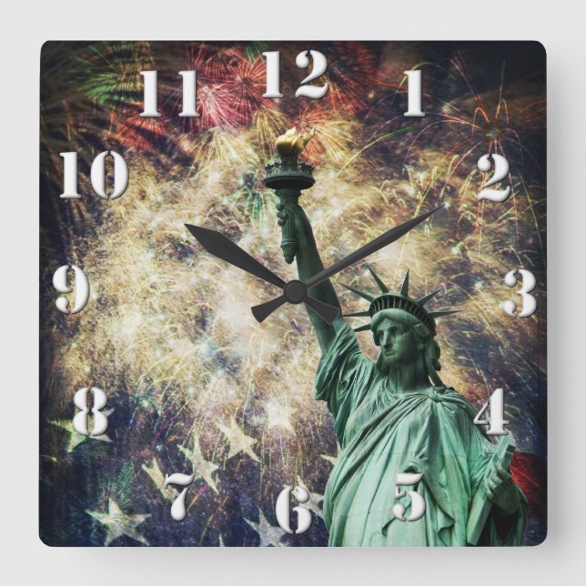 Reloj Cuadrado Estatua de la Libertad (Anverso)