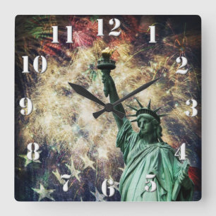 Reloj Cuadrado Estatua de la Libertad