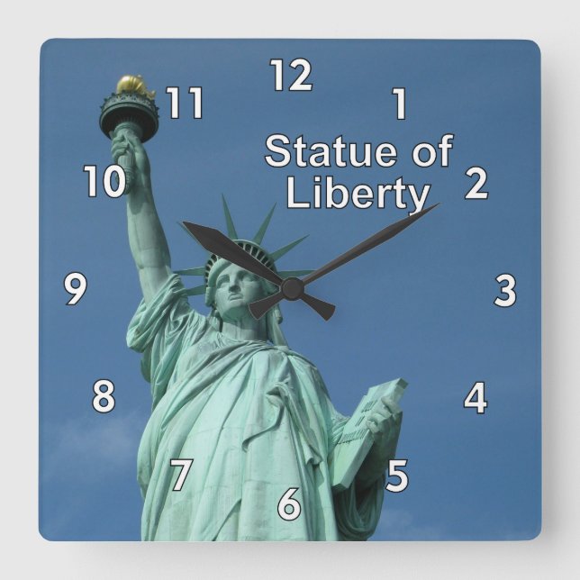 Reloj Cuadrado Estatua de la Libertad de Nueva York (Anverso)