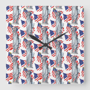 Reloj Cuadrado Estatua de la Libertad, Patriot América