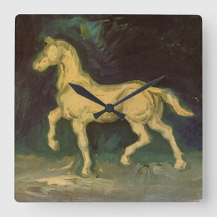 Reloj Cuadrado Estatuilla de yeso de un caballo de Vincent van Go