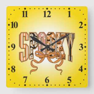 Reloj Cuadrado Estética de Halloween Coquette Espeluznante-66166