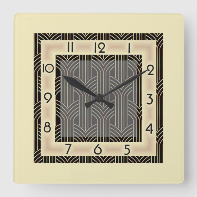 Reloj Cuadrado Estilo Art Deco (Anverso)