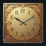 Reloj Cuadrado Estilo Art Deco Elegante<br><div class="desc">Gran diseño de reloj. Te encantará como a otros. Tenga la libertad de usar este diseño para otro producto que desee o para el personalizar y agregue su texto. Sígueme por más. Gracias. Que tengas un buen día.</div>