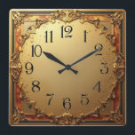 Reloj Cuadrado Estilo Art Deco Elegante<br><div class="desc">Gran diseño de reloj. Te encantará como a otros. Tenga la libertad de usar este diseño para otro producto que desee o para el personalizar y agregue su texto. Sígueme por más. Gracias. Que tengas un buen día.</div>