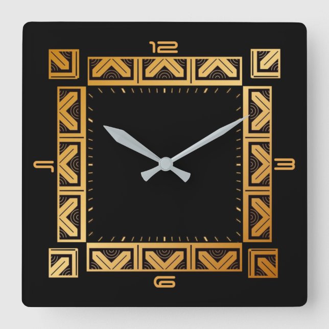 Reloj Cuadrado Estilo Art Deco elegante (Anverso)