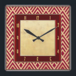 Reloj Cuadrado Estilo Art Deco Rojo<br><div class="desc">Me encanta crear estos relojes de pared Art Deco. He añadido un reloj rojo de diseño a mi tienda. Este reloj se ve muy inteligente y se vería genial en cualquier casa. Mide 10, 75 x 10, 75 pulgadas. ¿Por qué no tratarte a ti mismo o a alguien más que...</div>