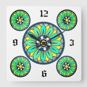 Reloj Cuadrado Estilo Art Deco Victoriano Verde