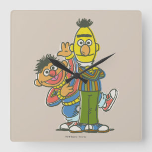 Reloj Cuadrado Estilo clásico Bert y Ernie