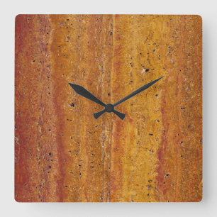Reloj Cuadrado Estilo clásico Woodgrain