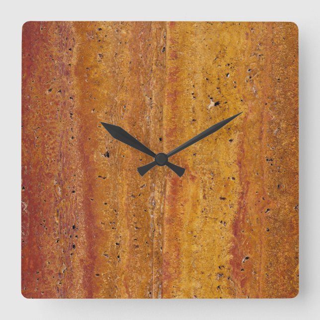 Reloj Cuadrado Estilo clásico Woodgrain (Anverso)