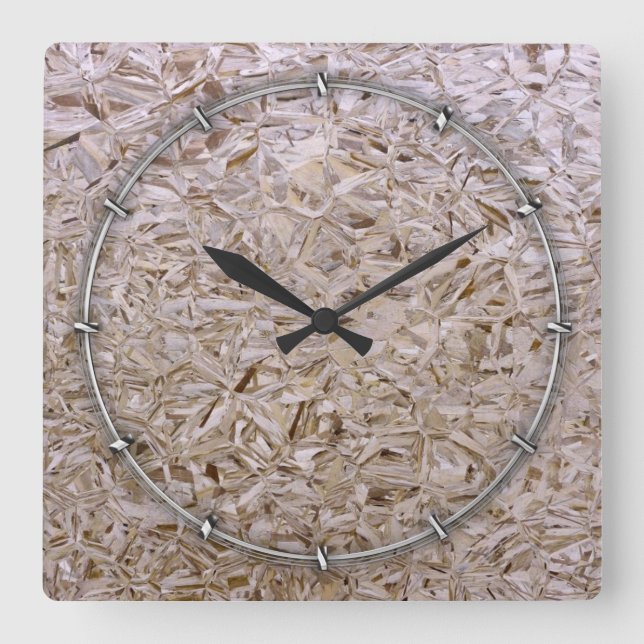 Reloj Cuadrado Estilo de contrachapado OSB de construcción (Anverso)