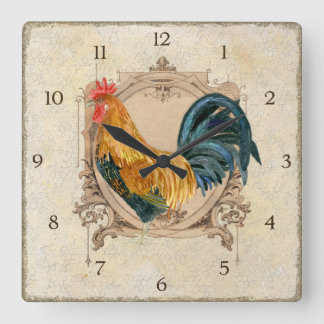 Reloj Cuadrado Estilo de la Vintage País Francés Rústico Bar Roos
