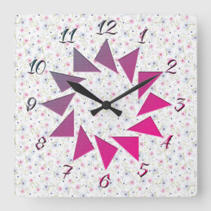 Reloj Cuadrado Estilo de las flores