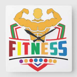 Reloj Cuadrado Estilo de vida de fitness: Entrena duro, mantén fu