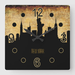 Reloj Cuadrado Estilo del Grunge del vintage del horizonte el  